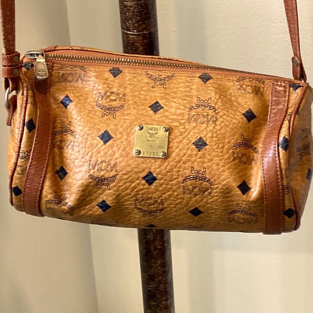 MCM Visetos Barrel crossbody Bag